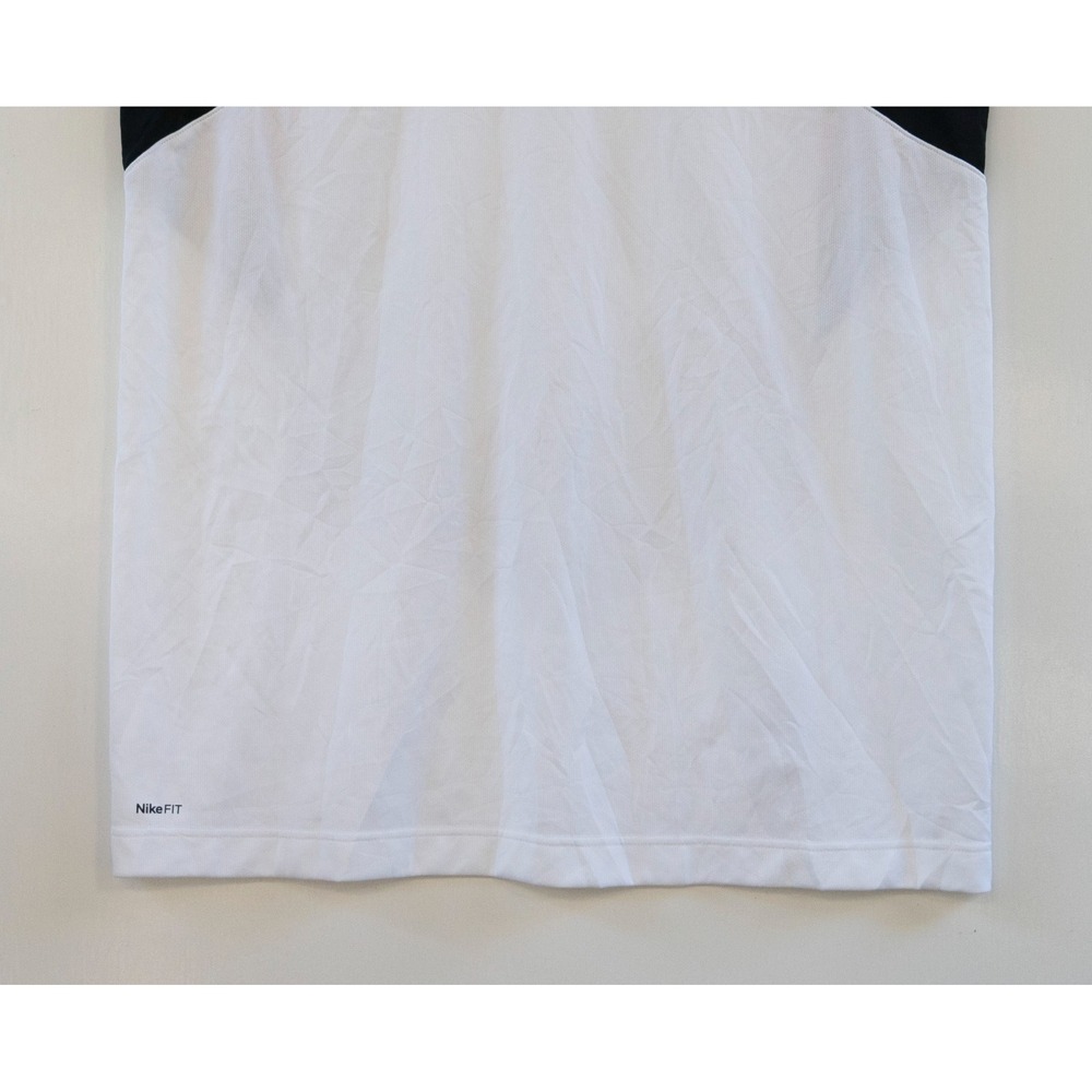 Nike White & Black Sleeveless Tank Top with Gold Swoosh - Picture 3 of 8